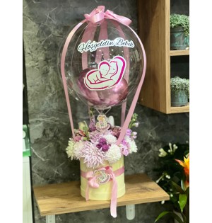 Kız Bebek Balonlu Aranjman